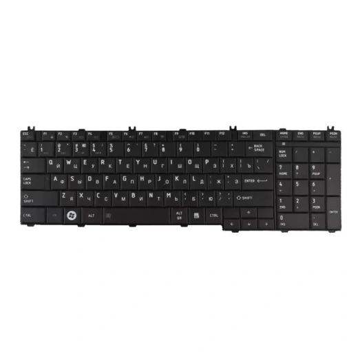 Клавиатура для Toshiba Satellite C650 C655 C660 L650 L655 L670 L750 L755 (без рамки, чёрная)