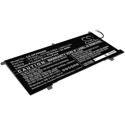 Аккумулятор CameronSino CS-HPX800NB для ноутбука HP Chromebook X360 14 G1, 11.55В, 5150 мАч, 59.48 Вт, Li-Polymer, черный