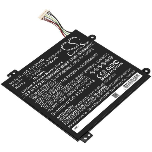 Аккумулятор CameronSino CS-TOL910NB для ноутбука Toshiba Satellite Click Mini L9W-B, 3.75В, 5100 мАч, 19.13 Вт, Li-Polymer, черный