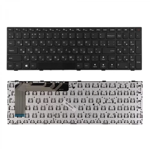 Клавиатура для ноутбука Lenovo IdeaPad 110-15ISK Series, чёрная, с рамкой, плоский Enter