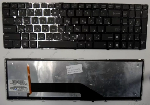 Клавиатура для ноутбука Asus K50, K60, K70 чёрная, с подсветкой