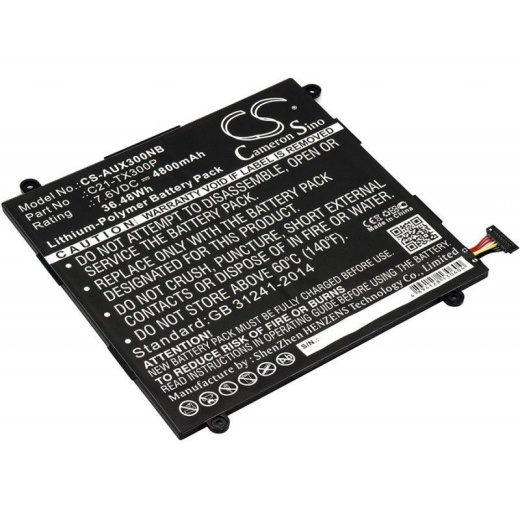 Аккумулятор CameronSino CS-AUX300NB для ноутбука Asus Transformer Book TX300CA, 7.6В, 4800 мАч, 36.48 Вт, Li-Polymer, черный