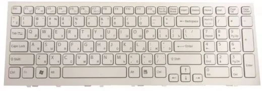 Клавиатура для Sony VPC-EL, RU, White frame/ White key