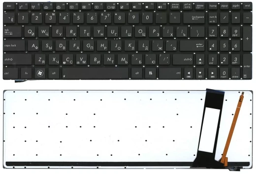 Клавиатура для ноутбука Asus N56, N56V c подсветкой