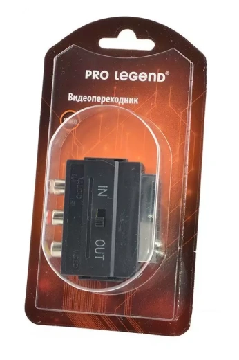 Переходник Pro Legend PL1129 SCART вилка - 3RCA розетка с переключателем BL1