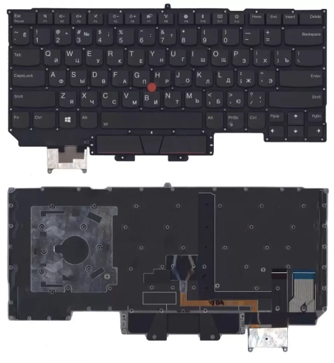 Клавиатура для ноутбука Lenovo ThinkPad X1 carbon Gen 5 2017 чёрная с подсветкой