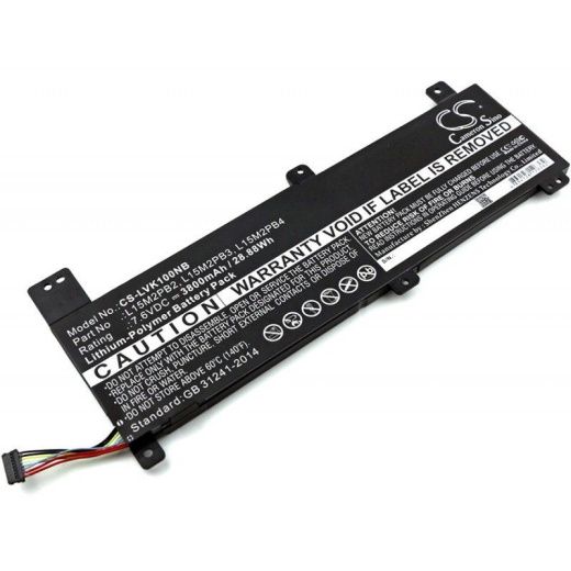 Аккумулятор CameronSino CS-LVK100NB для ноутбука Lenovo 80SL0038AX, Chromebook 100s, 7.6В, 3800 мАч, 28.88 Вт, Li-Polymer, черный