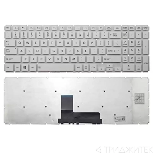 Клавиатура для ноутбука Toshiba Satellite L50-B, L50D-B, черная без рамки