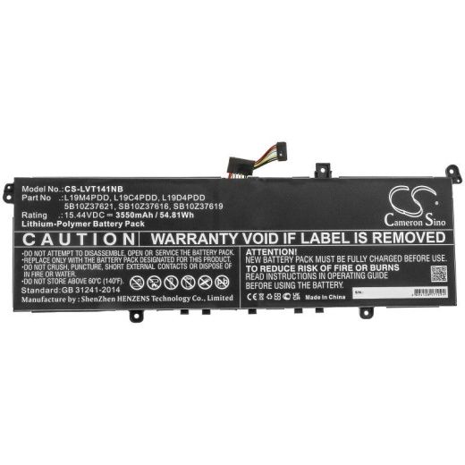Аккумулятор CameronSino CS-LVT141NB для ноутбука Lenovo ThinkBook 13s G2 ARE(20WC), 15.44В, 3550 мАч, 54.81 Вт, Li-Polymer, черный