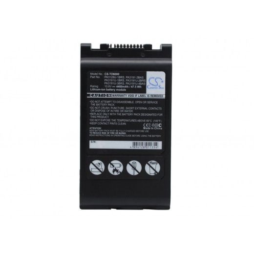 Аккумулятор CameronSino CS-TO6000 для ноутбука Toshiba Portege 4000, Portege M200, 10.8В, 4400 мАч, 47.52 Вт, Li-ion, черный
