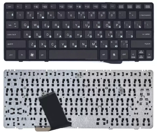 Клавиатура для ноутбука HP Elitebook 2560P, 2570P черная с чёрной рамкой