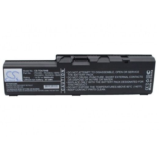 Аккумулятор CameronSino CS-TOA70HB для ноутбука Toshiba Satellite A70, Satellite A70-S2362, 14.8В, 6600 мАч, Li-ion, черный