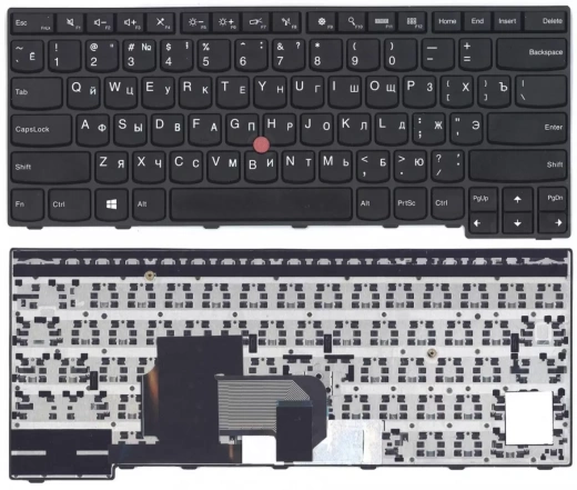 Клавиатура для ноутбука Lenovo ThinkPad E450, E455, E450C черная с подсветкой