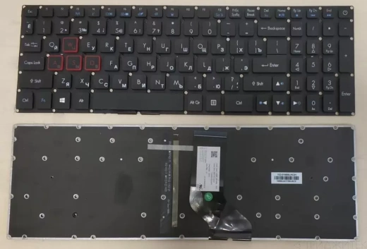 Клавиатура для ноутбука Acer Aspire VX5-591G, VX5-591, VX15, VN7-593, G9-591G, черная, с подсветкой