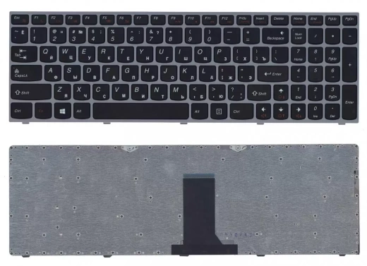 Клавиатура для ноутбука Lenovo IdeaPad B5400, M5400 with silver frame