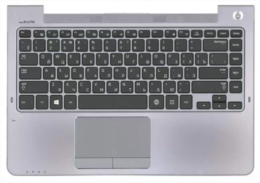 Клавиатура для ноутбука Samsung 535U4C, NP535U4C, 535U4C-S02, top panel gray