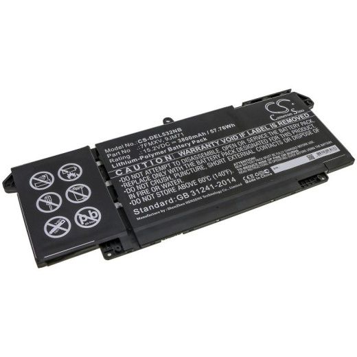 Аккумулятор CameronSino CS-DEL532NB для ноутбука Dell Latitude 5320, Latitude 7320, 15.2В, 3800 мАч, 57.76 Вт, Li-Polymer, черный
