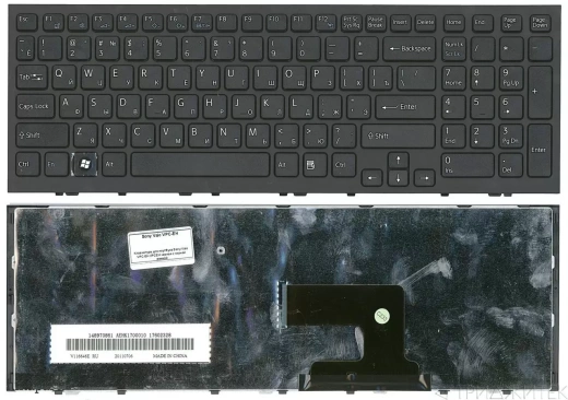 Клавиатура для ноутбука Sony Vaio VPC-EH чёрная, с рамкой