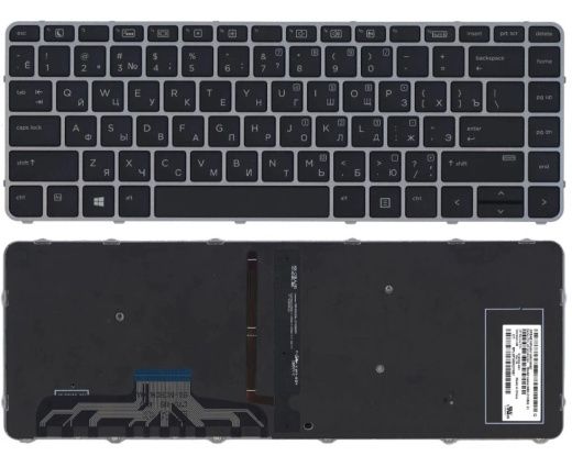 Клавиатура HP EliteBook Folio 1040 G3 Silver frame, Black, Backlite, RU
