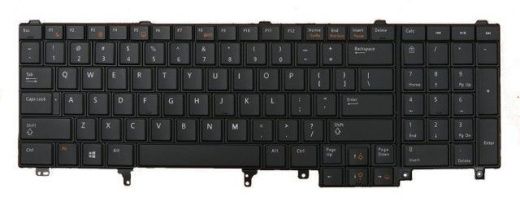 Клавиатура Dell Latitude E6520 (Without Point Stick), US, Black
