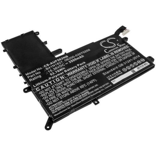 Аккумулятор CameronSino CS-AUF562NB для ноутбука Asus UX562FA, UX562FA-2G, 15.36В, 3500 мАч, 53.76 Вт, Li-Polymer, черный