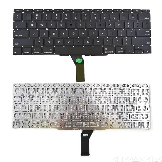Клавиатура для ноутбука Apple MacBook A1370, A1465 чёрная, большой Enter