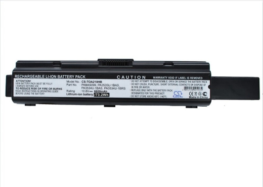 Аккумулятор CameronSino CS-TOA210HB для ноутбука Toshiba Dynabook AX/52, AX/52E, 10.8В, 6600 мАч, 71.28 Вт, Li-ion, черный