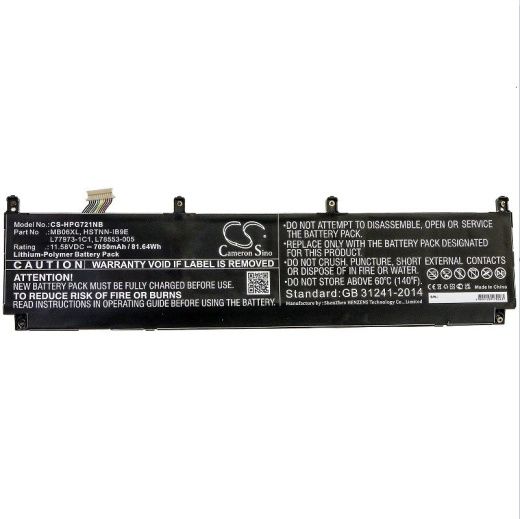Аккумулятор CameronSino CS-HPG721NB для ноутбука HP ZBook Create G7, ZBook Studio G7, 11.58В, 7050 мАч, 81.64 Вт, Li-Polymer, черный