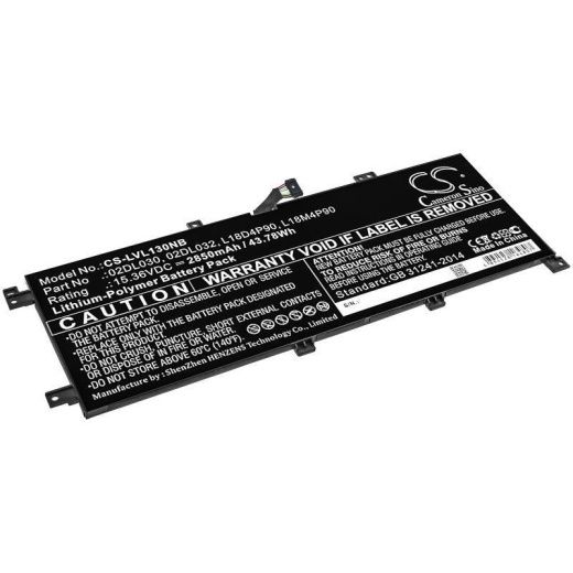 Аккумулятор CameronSino CS-LVL130NB для ноутбука Lenovo ThinkPad L13, 15.36В, 2850 мАч, 43.78 Вт, Li-Polymer, черный