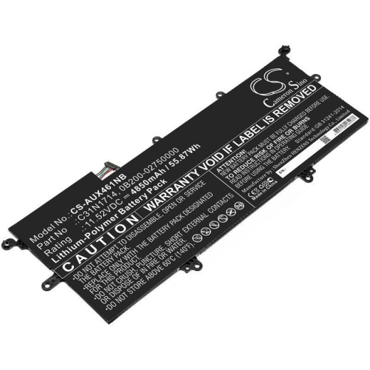 Аккумулятор CameronSino CS-AUX461NB для ноутбука Asus UX461, UX461FA, 11.52В, 4850 мАч, 55.87 Вт, Li-Polymer, черный