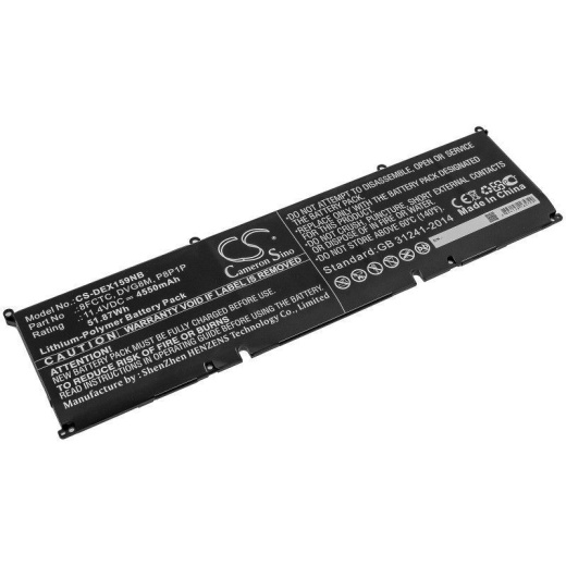 Аккумулятор CameronSino CS-DEX159NB для ноутбука Dell XPS 15 9500, XPS 15-9500-R1505S, 11.4В, 4550 мАч, 51.87 Вт, Li-Polymer, черный
