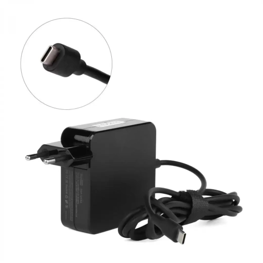 Универсальный блок питания 65W c кабелем Type-C. Power Delivery, Quick Charge 3.0. В розетку, белый