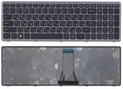 Клавиатура для ноутбука Lenovo G505s, Z510, S510, черная c серебристой рамкой