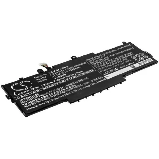 Аккумулятор CameronSino CS-AUZ433NB для ноутбука Asus BX433FN, Deluxe 13, Deluxe14, 11.55В, 4250 мАч, 49.09 Вт, Li-Polymer, черный