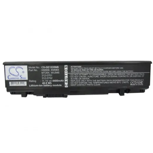 Аккумулятор CameronSino CS-DE1535NB для ноутбука Dell Studio 1535, Studio 1536, 11.4В, 4400 мАч, 50.16 Вт, Li-ion, черный