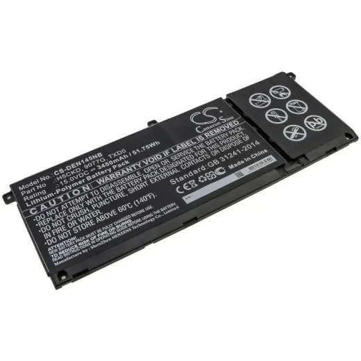 Аккумулятор CameronSino CS-DEN145NB для ноутбука Dell Inspiron 13 7306 2-in-1, Inspiron 14 5401, 15В, 3450 мАч, 51.75 Вт, Li-Polymer, черный