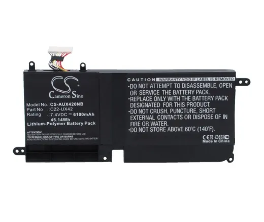 Аккумулятор CameronSino CS-AUX420NB для ноутбука Asus Zenbook UX42, Zenbook UX42VS, 7.4В, 6100 мАч, 45.14 Вт, Li-Polymer, черный